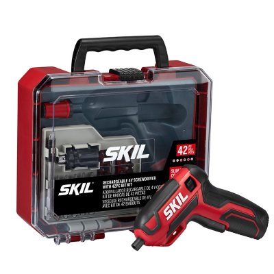 SKIL 4V Pilot Screwdriver with 42-Pc. Bit Kit Case