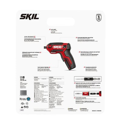 SKIL 4V Pilot Screwdriver with 42-Pc. Bit Kit Case