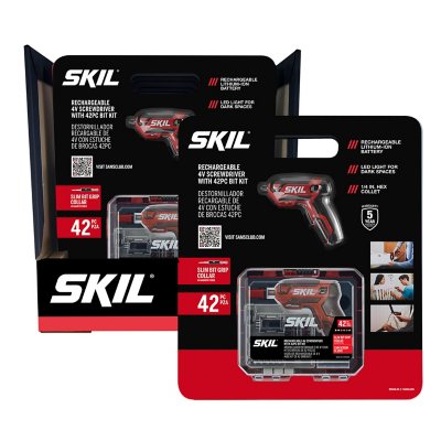 SKIL 4V Pilot Screwdriver with 42-Pc. Bit Kit Case