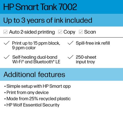 HP 7002 Smart Tank All-in-One Inkjet Printer, 28B50A#B1