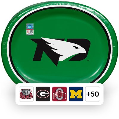 NCAA Oval Paper Plates, 10" x 12", 50 ct., Choose Team