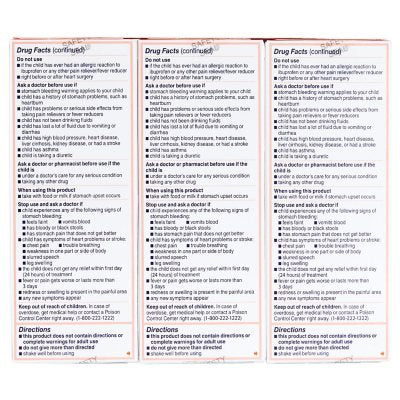 Children's Motrin Pain Reliever/Fever Reducer NSAID, 100 mg Ibuprofen, Original Berry 4 oz., 3 pk.