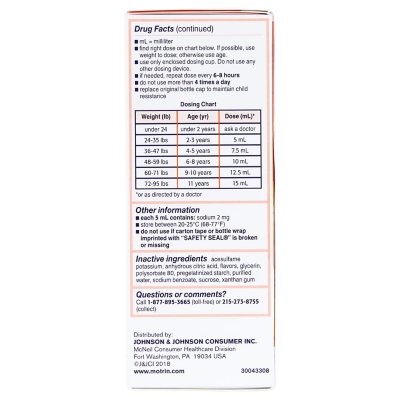 Children's Motrin Pain Reliever/Fever Reducer NSAID, 100 mg Ibuprofen, Original Berry 4 oz., 3 pk.