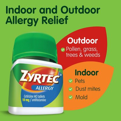 Zyrtec Antihistamine Allergy Tablets, 10 mg 120 ct.