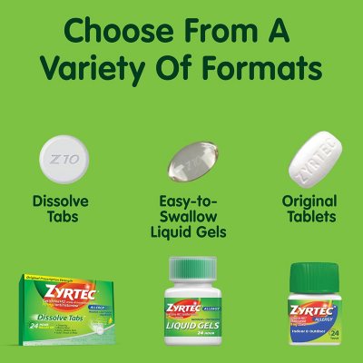 Zyrtec Antihistamine Allergy Tablets, 10 mg 120 ct.