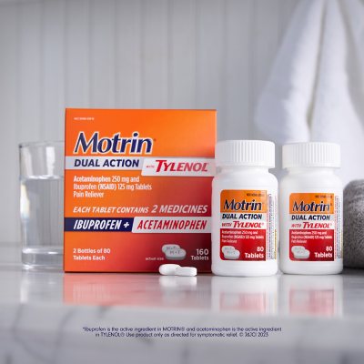 Motrin Dual Action with Tylenol, Ibuprofen & Acetaminophen, 160 ct.