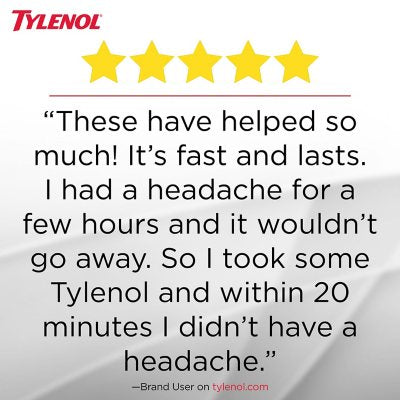 Tylenol Extra Strength Pain Relief Caplets, 500 mg Acetaminophen, 325 ct.