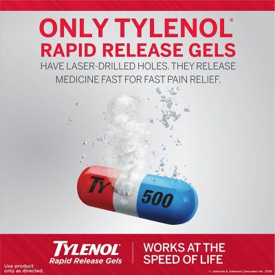 Tylenol Extra Strength Rapid Release Pain Reliever Gelcaps, 500 mg Acetaminophen, 290 ct.