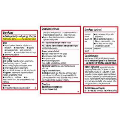 Tylenol Extra Strength Rapid Release Pain Reliever Gelcaps, 500 mg Acetaminophen, 290 ct.