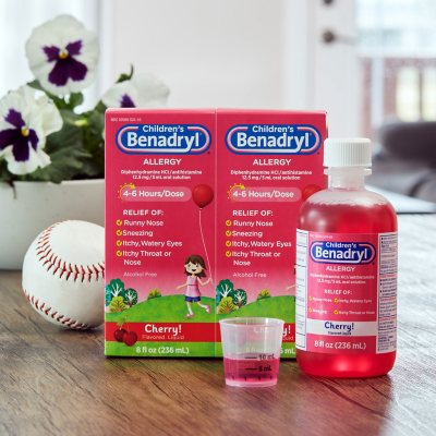 Children's Benadryl Antihistamine Allergy Liquid, Cherry 8 fl. oz., 2 pk.