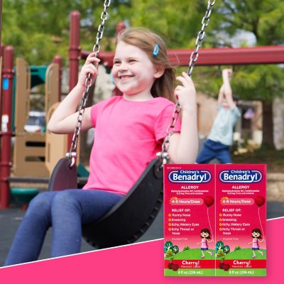 Children's Benadryl Antihistamine Allergy Liquid, Cherry 8 fl. oz., 2 pk.