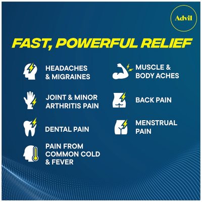 Advil Liqui-Gels Pain Reliever and Fever Reducer Capsules, 200 mg Ibuprofen, 120 ct./pk., 2 pk.
