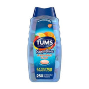 أقراص TUMS Smoothies المضادة للحموضة قابلة للمضغ بقوة إضافية، بنكهات فواكه متنوعة، 250 قرصًا.