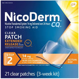 NicoDerm Clear CQ Patch Step 2, 14 mg, 21 ct.