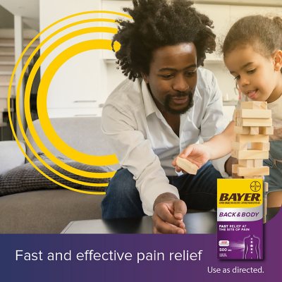Bayer Back and Body Pain Reliever Aspirin with Caffeine, 500mg, 250 ct.