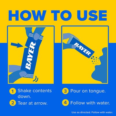 Bayer Rapid Relief Powder Packs with Aspirin & Caffeine, 60 ct.