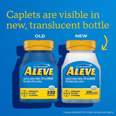Aleve Pain Reliever Caplets NSAID, 220 mg Naproxen Sodium, 320 ct.