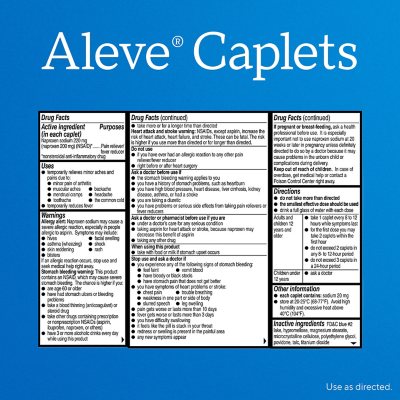 Aleve Pain Reliever Caplets NSAID, 220 mg Naproxen Sodium, 320 ct.