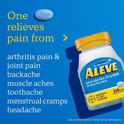 Aleve Pain Reliever Caplets NSAID, 220 mg Naproxen Sodium, 320 ct.