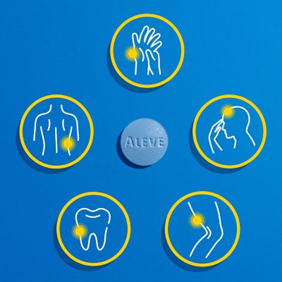 Aleve Pain Reliever Tablets, 220 mg Naproxen Sodium, Soft-Grip Arthritis Cap, 320 ct.