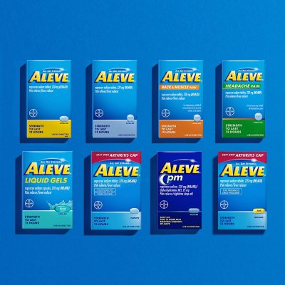 Aleve Pain Reliever Tablets, 220 mg Naproxen Sodium, Soft-Grip Arthritis Cap, 320 ct.