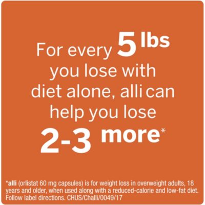 alli Diet Weight Loss Supplement Orlistat Capsules, 60 mg 170 ct.