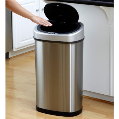 Nine Stars Stainless Steel Sensor Trash Can Set - 13.2 gal. / 2.1 gal.