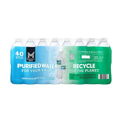 Member's Mark Purified Drinking Water Pallet, 40 bottles per case, 48 cases