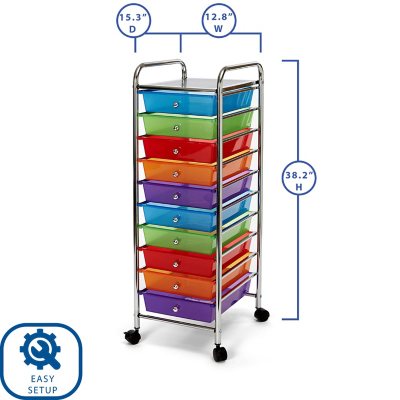 Seville Classics 10 Drawer Cart (Multiple Colors)