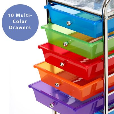 Seville Classics 10 Drawer Cart (Multiple Colors)