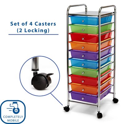Seville Classics 10 Drawer Cart (Multiple Colors)