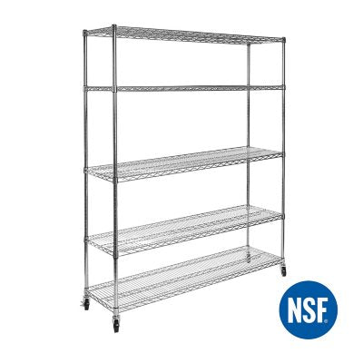 Seville Classics 5-Level Large Chrome Shelving Unit