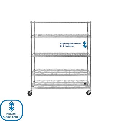 Seville Classics 5-Level Large Chrome Shelving Unit