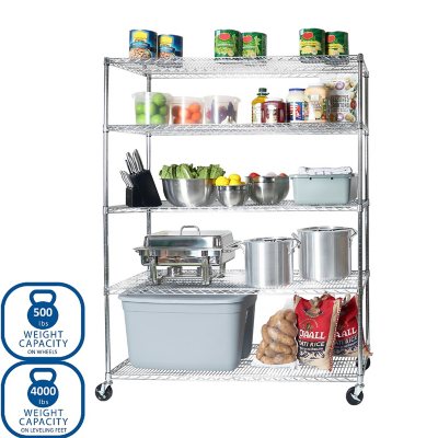 Seville Classics 5-Level Large Chrome Shelving Unit