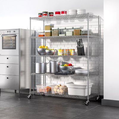 Seville Classics 5-Level Large Chrome Shelving Unit