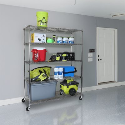 Seville Classics 5-Level Large Chrome Shelving Unit