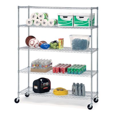 Seville Classics 5-Level Large Chrome Shelving Unit
