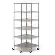 Seville Classics NSF Heavy-Duty Steel 6 Level Corner Shelf, 28" L x 28" W x 75.5" H