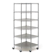 Seville Classics NSF Heavy-Duty Steel 6 Level Corner Shelf, 28" L x 28" W x 75.5" H