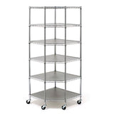 Seville Classics NSF Heavy-Duty Steel 6 Level Corner Shelf, 28" L x 28" W x 75.5" H