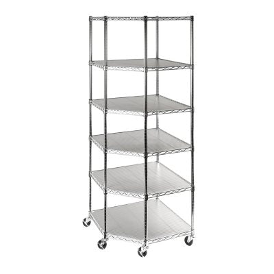 Seville Classics NSF Heavy-Duty Steel 6 Level Corner Shelf, 28" L x 28" W x 75.5" H