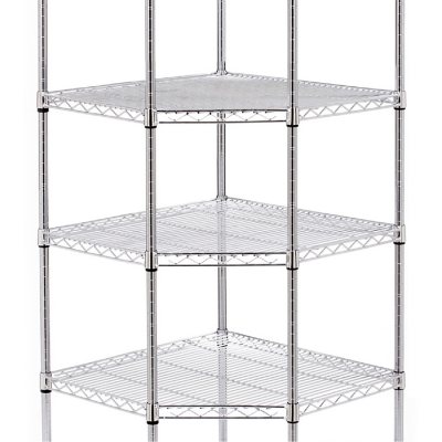 Seville Classics NSF Heavy-Duty Steel 6 Level Corner Shelf, 28" L x 28" W x 75.5" H