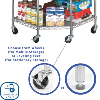 Seville Classics NSF Heavy-Duty Steel 6 Level Corner Shelf, 28" L x 28" W x 75.5" H