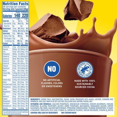 Carnation Breakfast Essentials Nutritional Powder Drink Mix, Chocolate 30 ct.