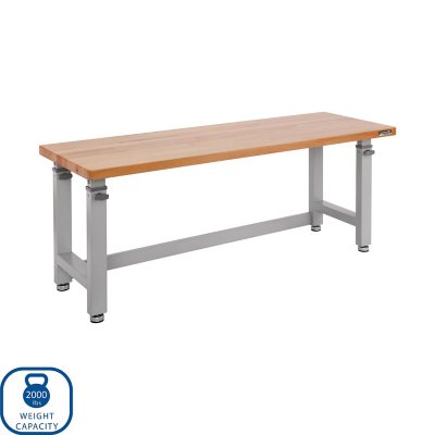 Seville Classics UltraHD Height Adjustable Workbench, 72" W x 25" D x 28.5Ã¢ÂÂ-42Ã¢ÂÂ H