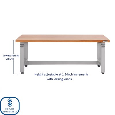 Seville Classics UltraHD Height Adjustable Workbench, 72" W x 25" D x 28.5Ã¢ÂÂ-42Ã¢ÂÂ H