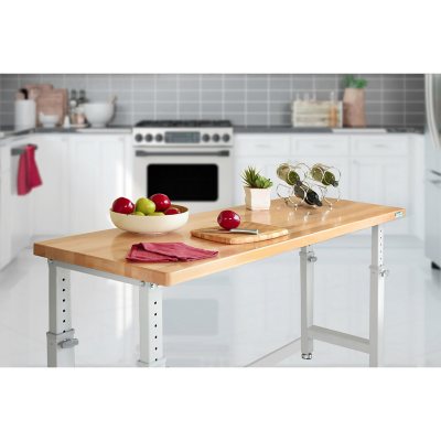 Seville Classics UltraHD Height Adjustable Workbench, 72" W x 25" D x 28.5Ã¢ÂÂ-42Ã¢ÂÂ H