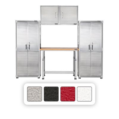 Seville Classics UltraHD 5-Piece Storage Cabinet System with Height Adjustable Workbench, 9' Wide