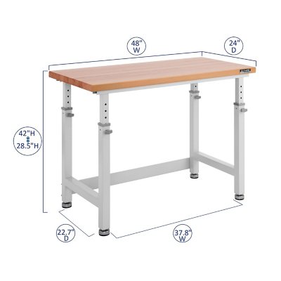 Seville Classics UltraHD 5-Piece Storage Cabinet System with Height Adjustable Workbench, 9' Wide