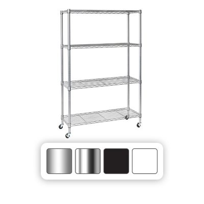 Seville Classics 4-Tier Steel Wire Shelving, 36" W x 14" D x 56.5"H